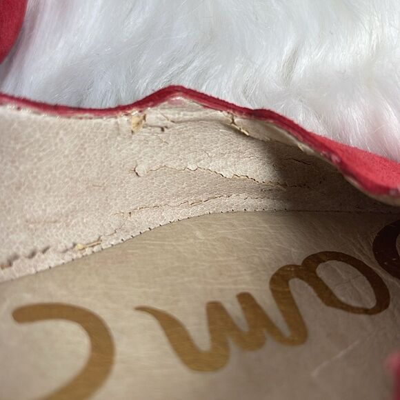 Sam Edelman Alaine Red Suede Scallopped Flats Sz 7.5 - Picture 8 of 10